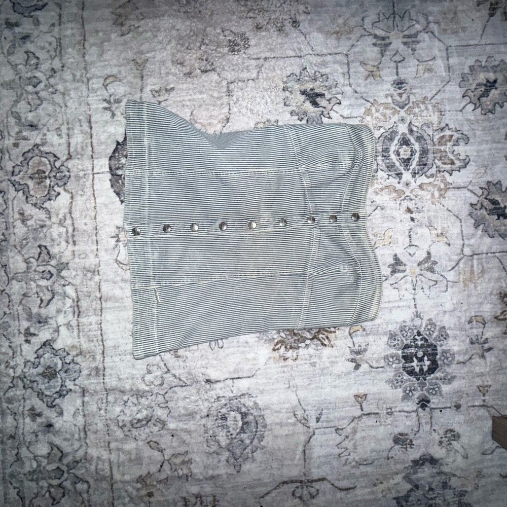Y2K Gas Jeans Striped Corset Top with Button Details